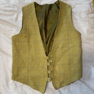 Olive Green Plaid Vest